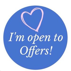 Blue Circle with Pink Heart Design